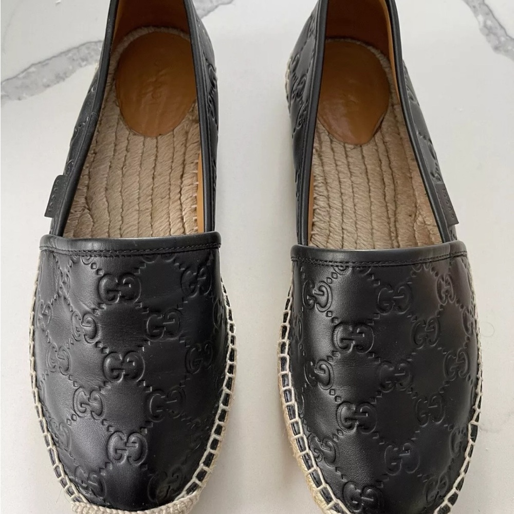 Authentic Gucci Black Guccissima Leather espadrille 39.5 US  9 - Picture 3 of 12